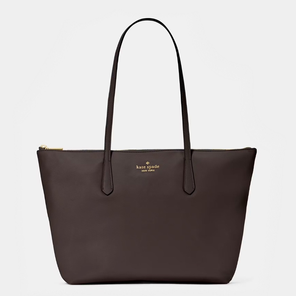 ♠️Kate Spade New York Kitt KSNYL Nylon Medium Tote Bag, Hot Fudge Brown NWT